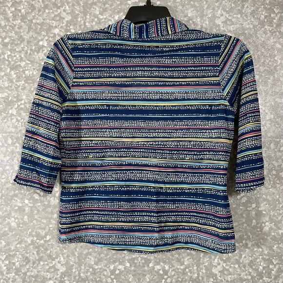 I.E. Relaxed Vintage Y2K Striped Button Up Shirt - Size Petite Medium PM - Crop - Picture 5 of 5